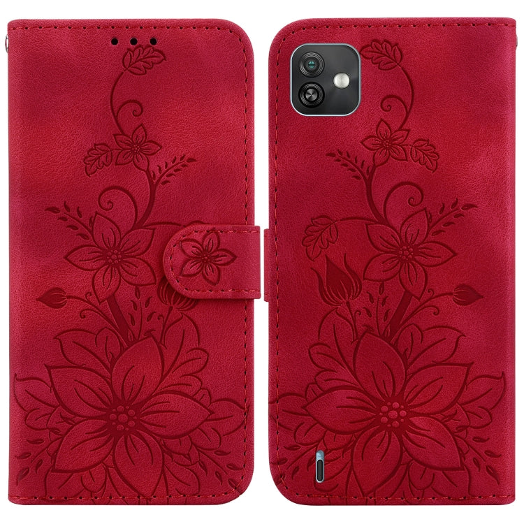 For Wiko Y82 Lily Embossed Leather Phone Case