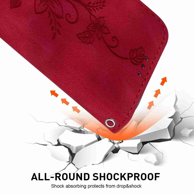 For Wiko Y82 Lily Embossed Leather Phone Case