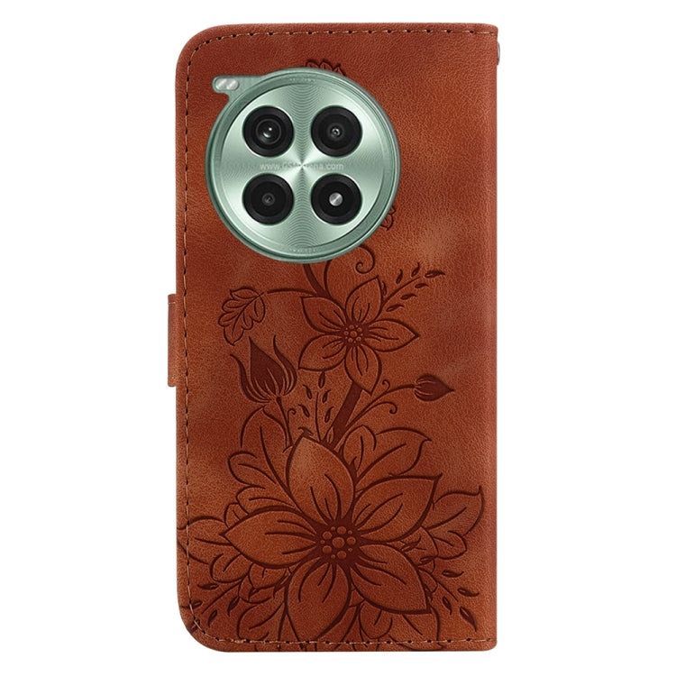 For OnePlus Ace 3 Pro Lily Embossed Leather Phone Case