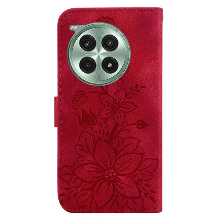For OnePlus Ace 3 Pro Lily Embossed Leather Phone Case