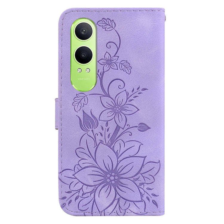 For OnePlus Nord CE4 Lite Lily Embossed Leather Phone Case