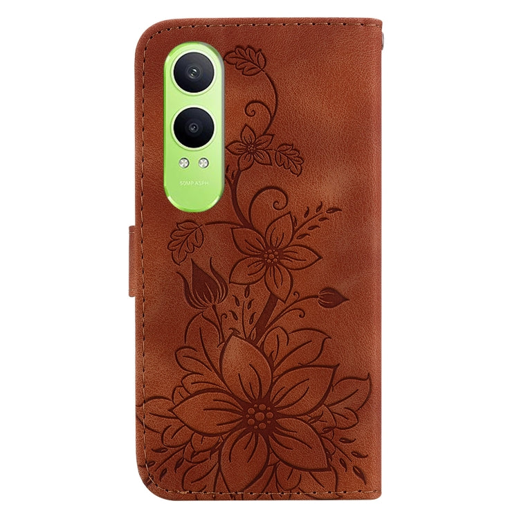 For OnePlus Nord CE4 Lite Lily Embossed Leather Phone Case