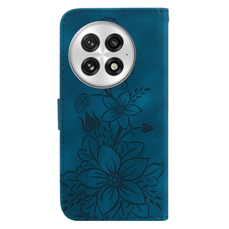 For OnePlus 13 Lily Embossed Leather Phone Case