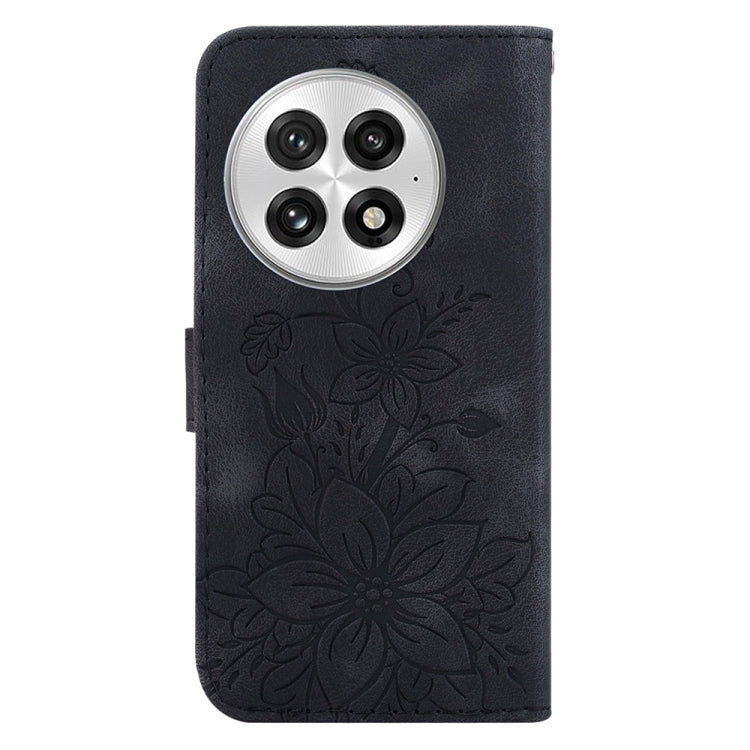 For OnePlus 13 Lily Embossed Leather Phone Case