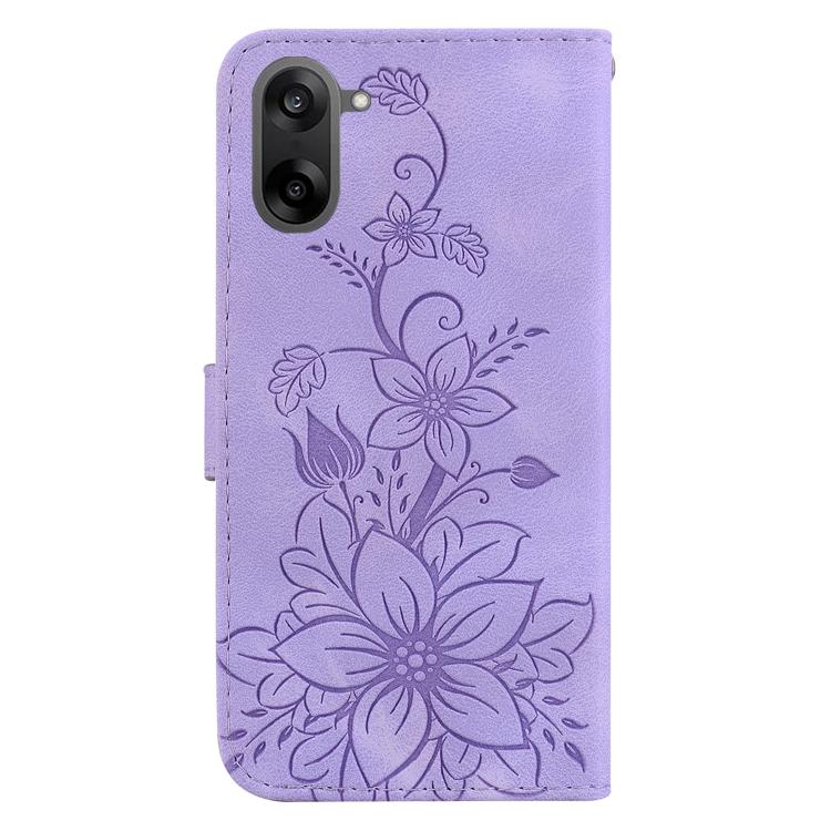 For OnePlus Ace 5 Racing / Nord CE5 Lily Embossed Leather Phone Case