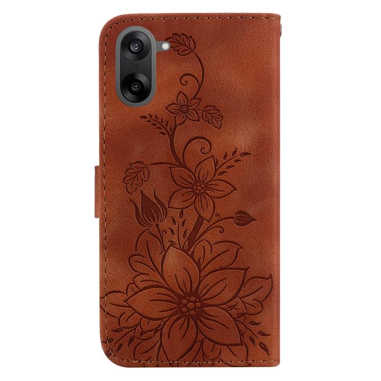 For OnePlus Ace 5 Racing / Nord CE5 Lily Embossed Leather Phone Case