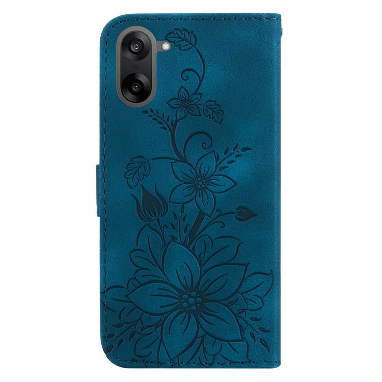 For OnePlus Ace 5 Racing / Nord CE5 Lily Embossed Leather Phone Case