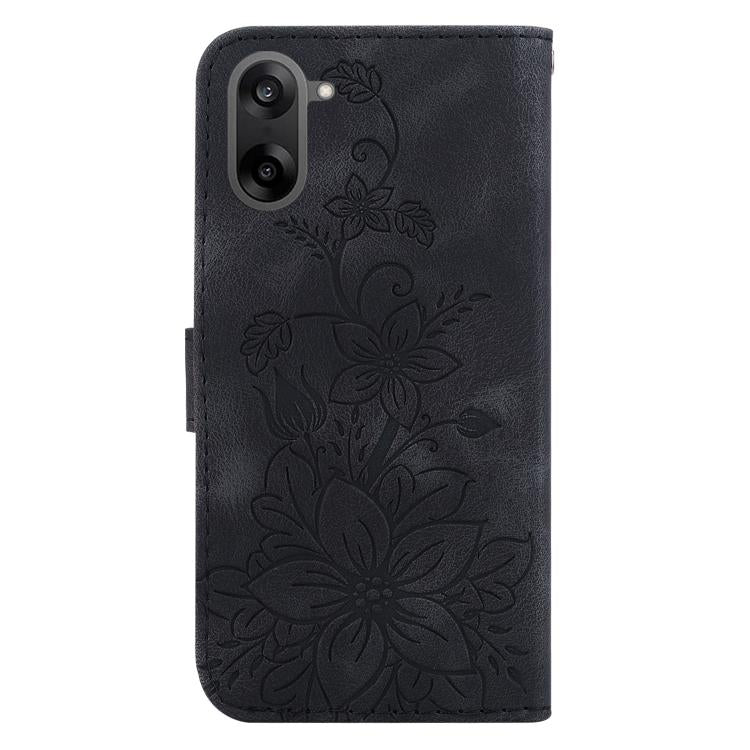 For OnePlus Ace 5 Racing / Nord CE5 Lily Embossed Leather Phone Case