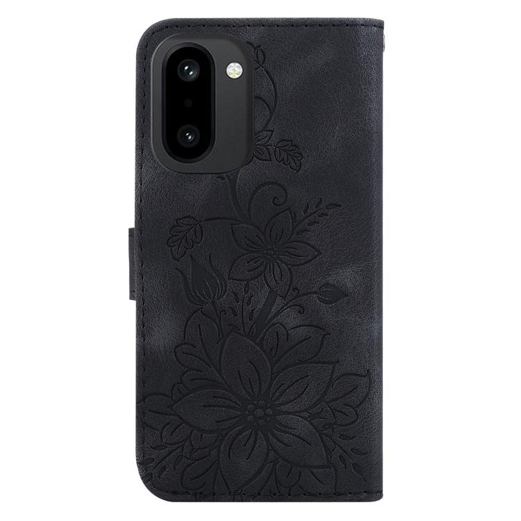 For OnePlus 15R / Ace 6 / Ace 6T Lily Embossed Leather Phone Case