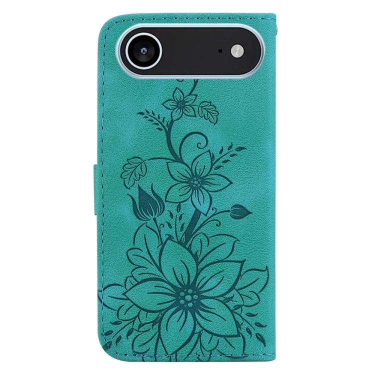 For iPhone Air Lily Embossed Leather Phone Case