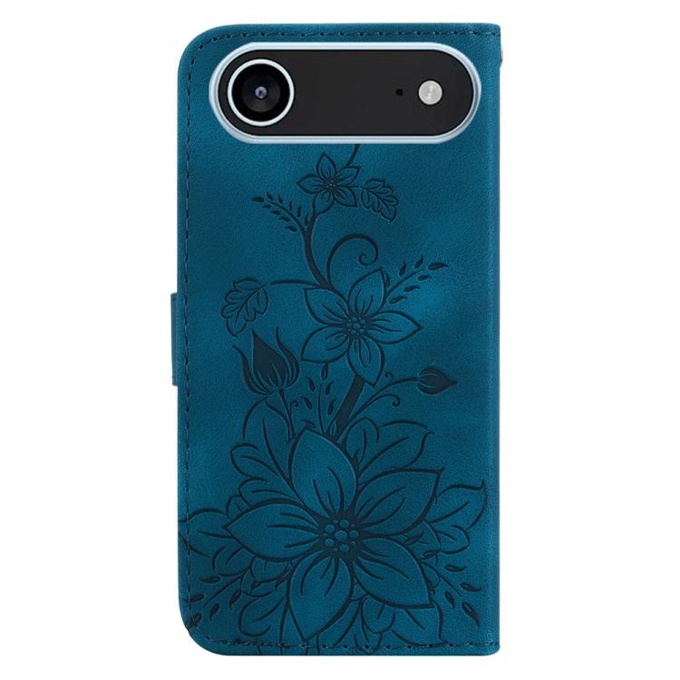 For iPhone Air Lily Embossed Leather Phone Case