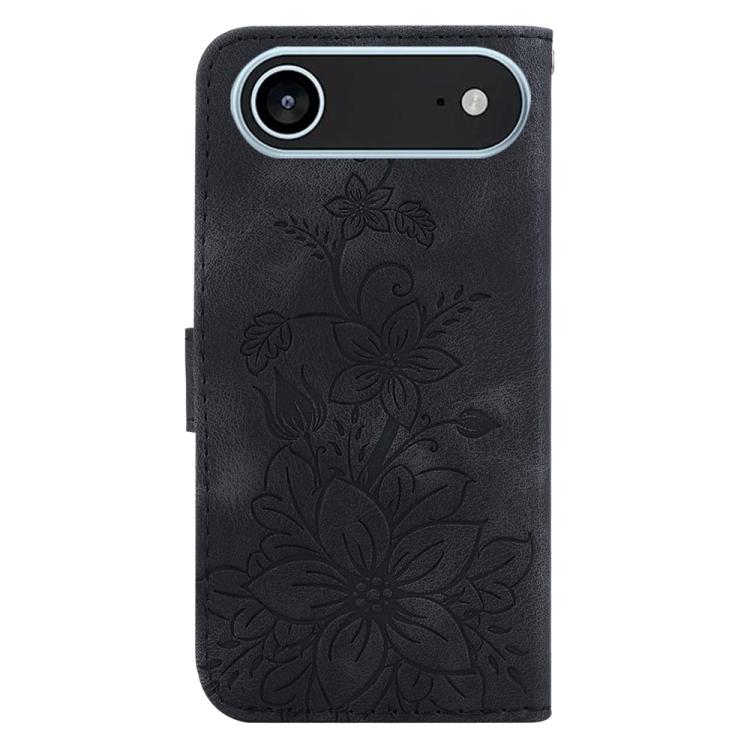 For iPhone Air Lily Embossed Leather Phone Case