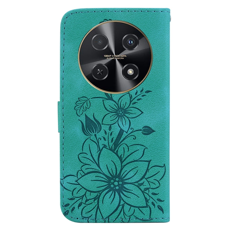 For Huawei nova 12i 4G Global Lily Embossed Leather Phone Case