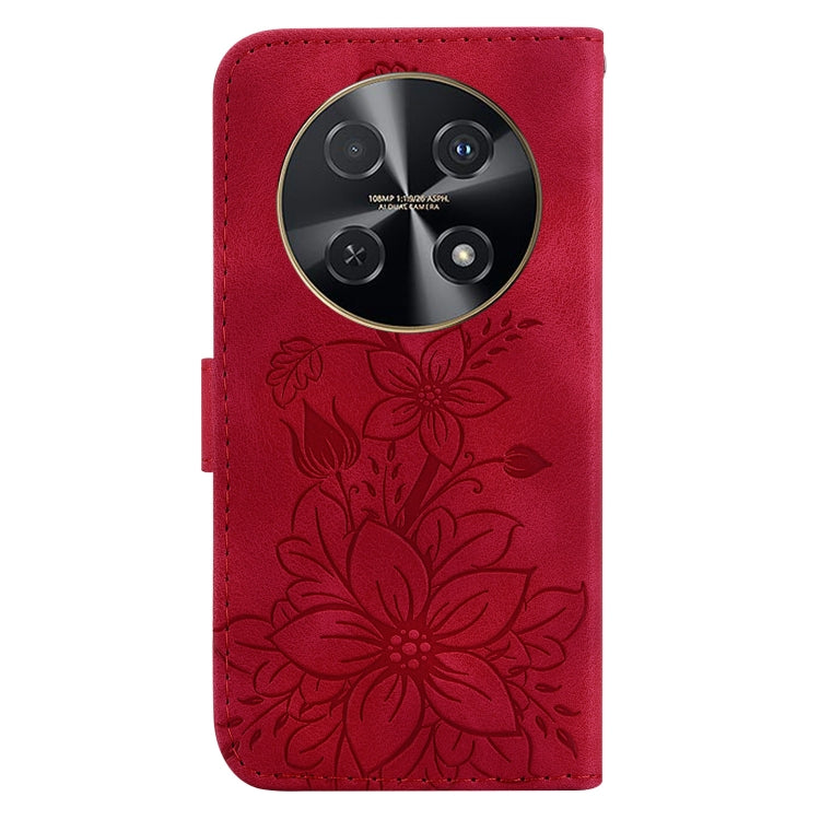 For Huawei nova 12i 4G Global Lily Embossed Leather Phone Case