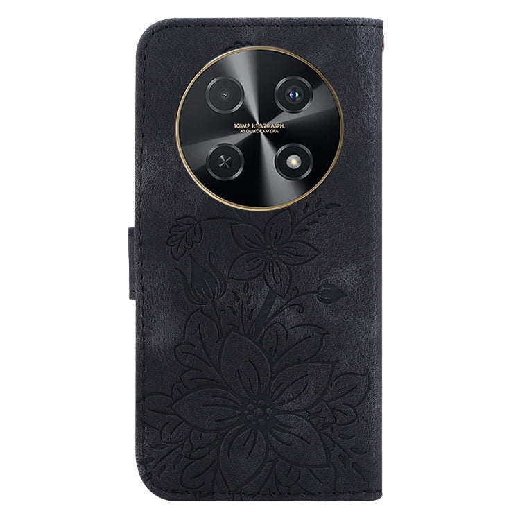 For Huawei nova 12i 4G Global Lily Embossed Leather Phone Case