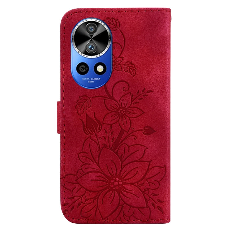 For Huawei nova 12 Pro Lily Embossed Leather Phone Case