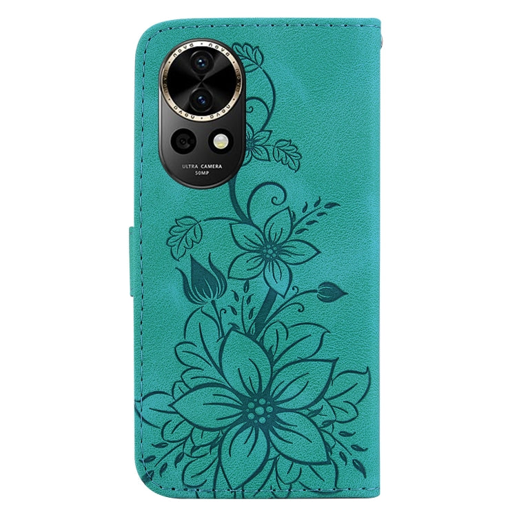 For Huawei nova 12 Lily Embossed Leather Phone Case