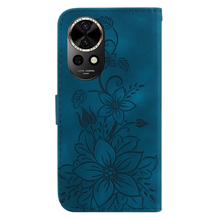 For Huawei nova 12 Lily Embossed Leather Phone Case