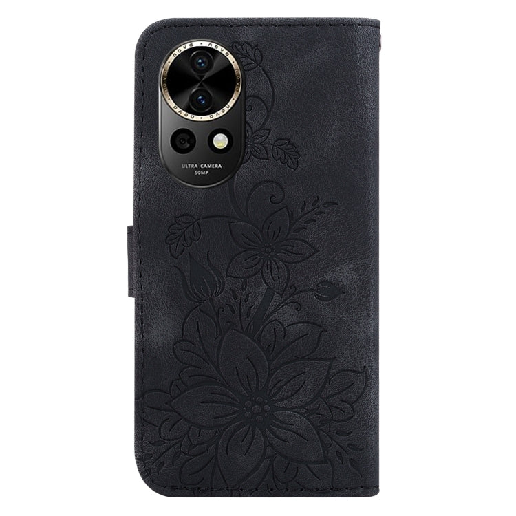 For Huawei nova 12 Lily Embossed Leather Phone Case