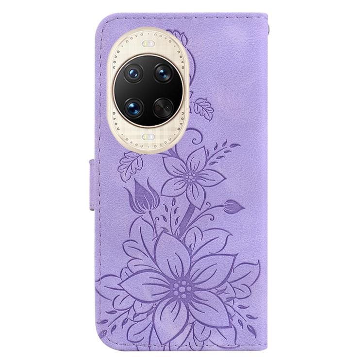 For Huawei nova 14 Ultra Lily Embossed Leather Phone Case