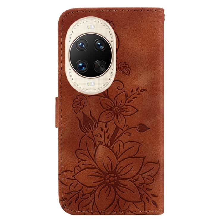 For Huawei nova 14 Ultra Lily Embossed Leather Phone Case