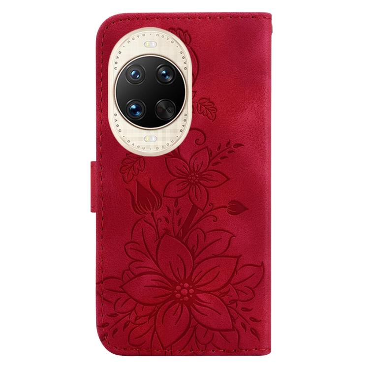 For Huawei nova 14 Ultra Lily Embossed Leather Phone Case