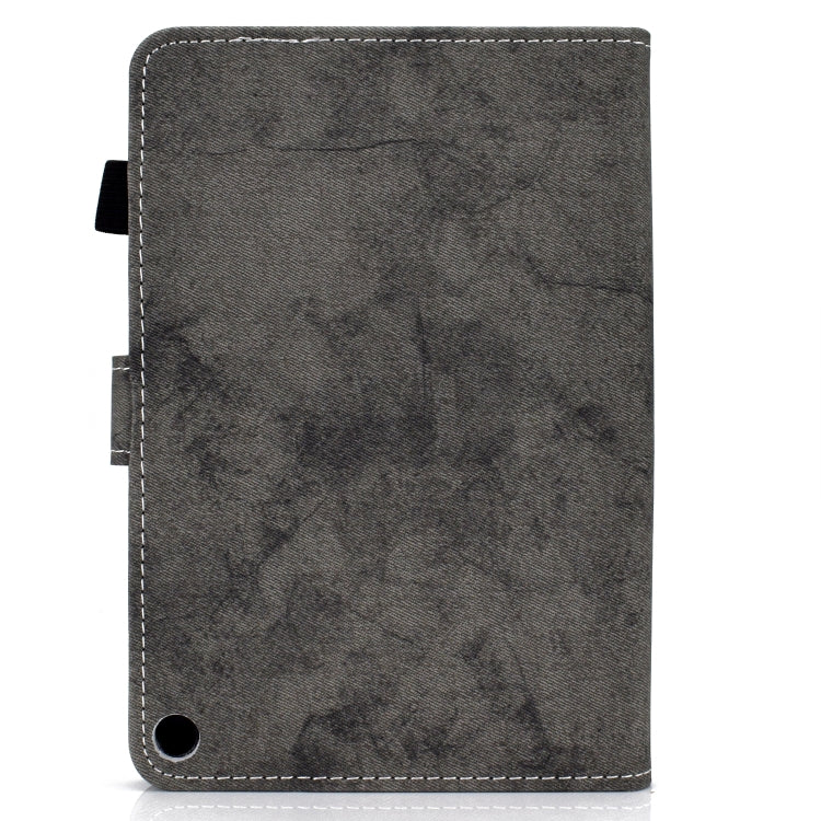 For Amazon Kindle Fire HD 8 (2020) Marble Style Cloth Texture Tablet PC Protective Leather Case with Bracket & Card Slot & Pen Slot & Anti Skid Strip & Wake-up / Sleep Function