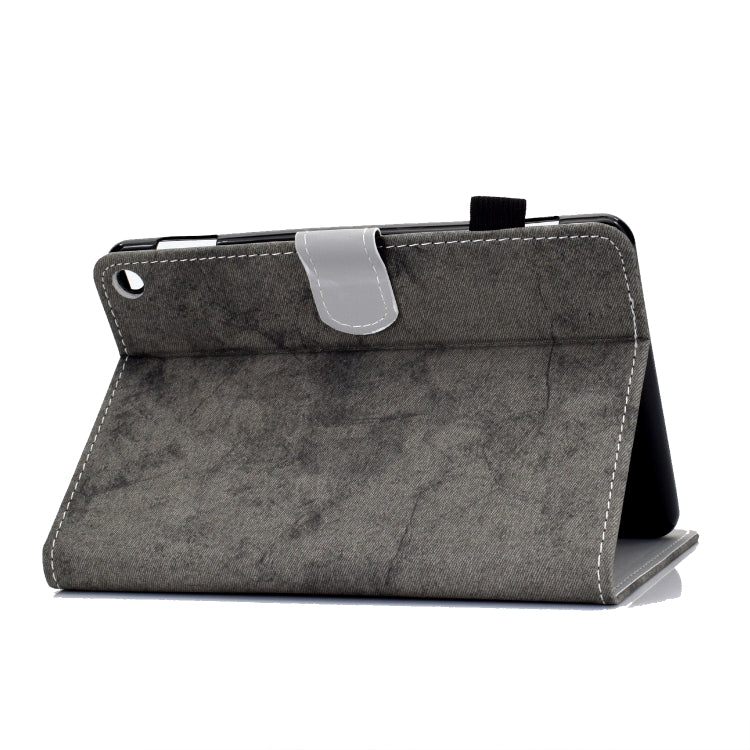 For Amazon Kindle Fire HD 8 (2020) Marble Style Cloth Texture Tablet PC Protective Leather Case with Bracket & Card Slot & Pen Slot & Anti Skid Strip & Wake-up / Sleep Function