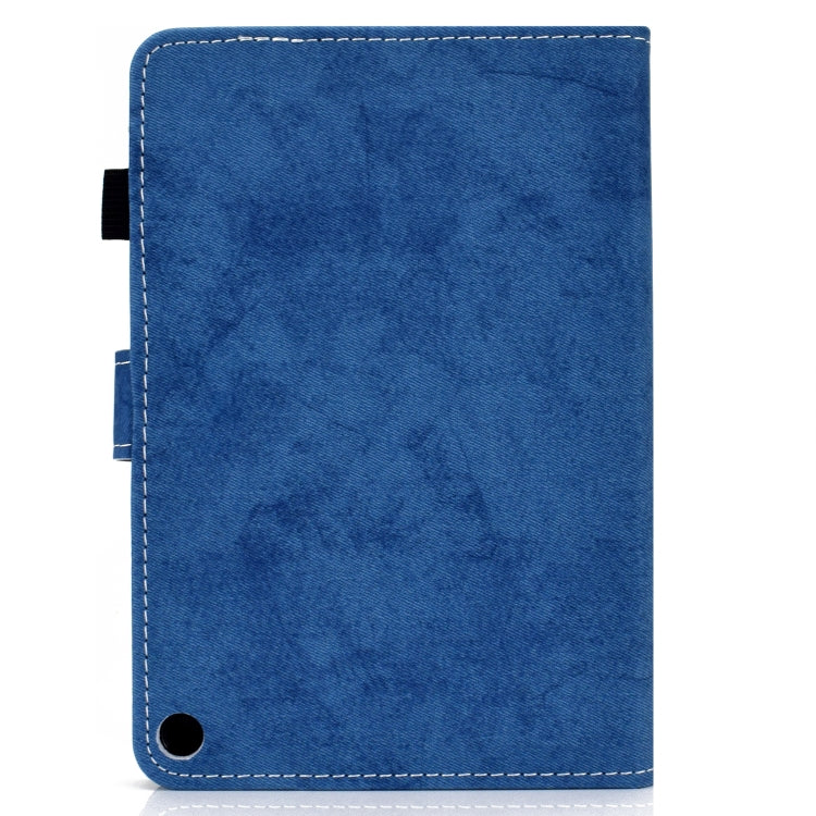 For Amazon Kindle Fire HD 8 (2020) Marble Style Cloth Texture Tablet PC Protective Leather Case with Bracket & Card Slot & Pen Slot & Anti Skid Strip & Wake-up / Sleep Function