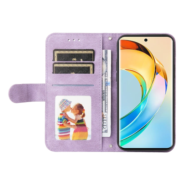 For Honor X50 Skin Feel Life Tree Metal Button Leather Phone Case