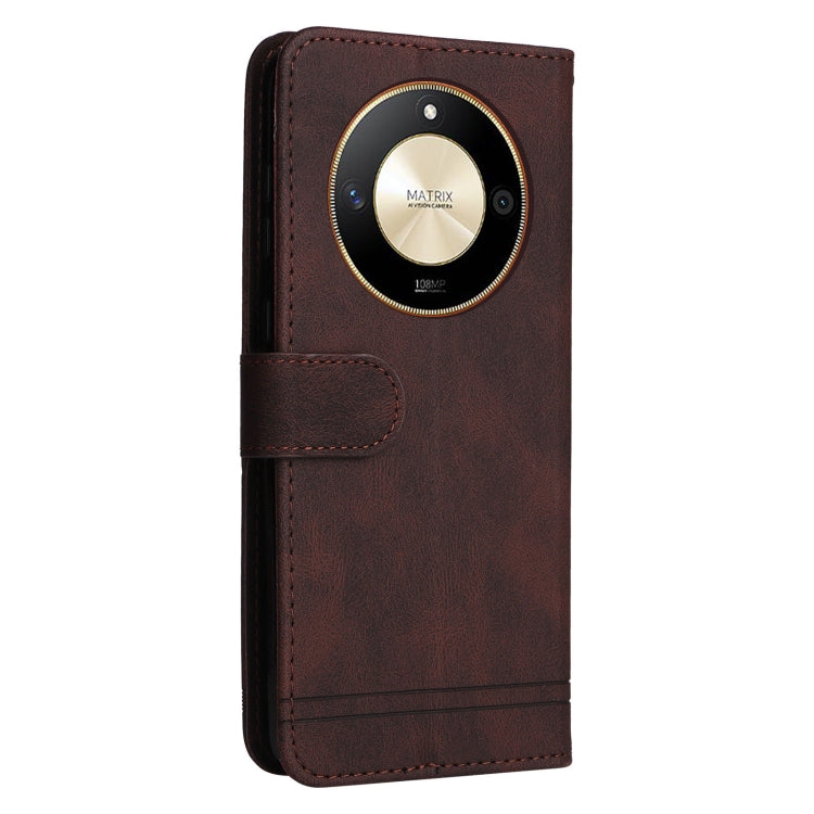 For Honor X50 Skin Feel Life Tree Metal Button Leather Phone Case