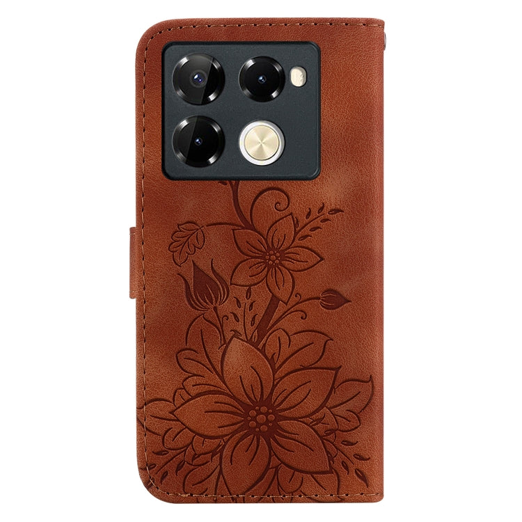 For Infinix Note 40 Pro 4G / 5G Lily Embossed Leather Phone Case