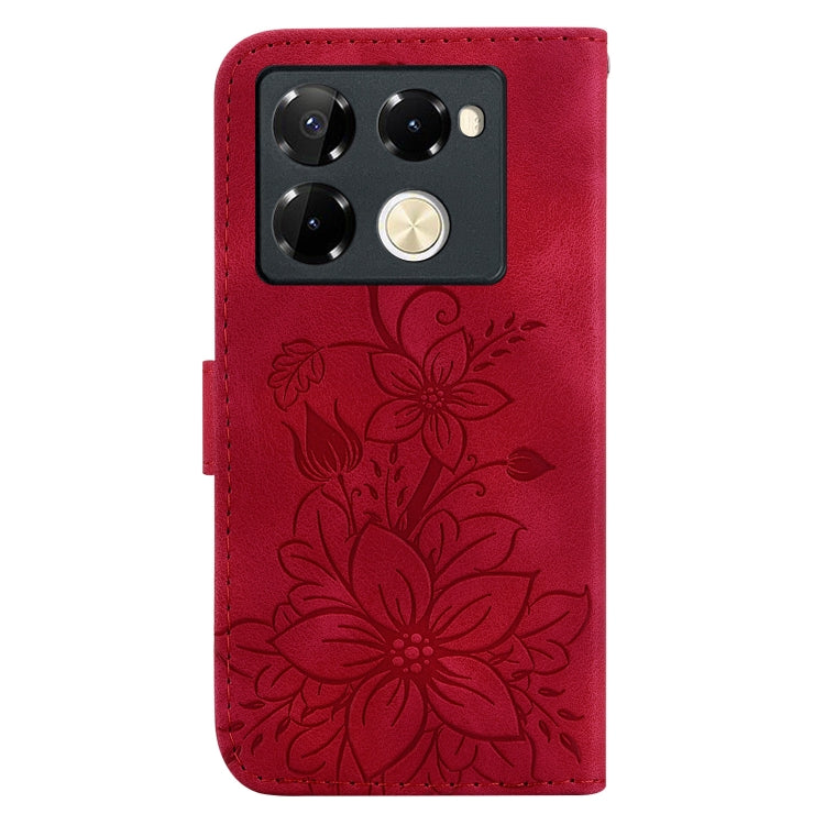 For Infinix Note 40 Pro 4G / 5G Lily Embossed Leather Phone Case