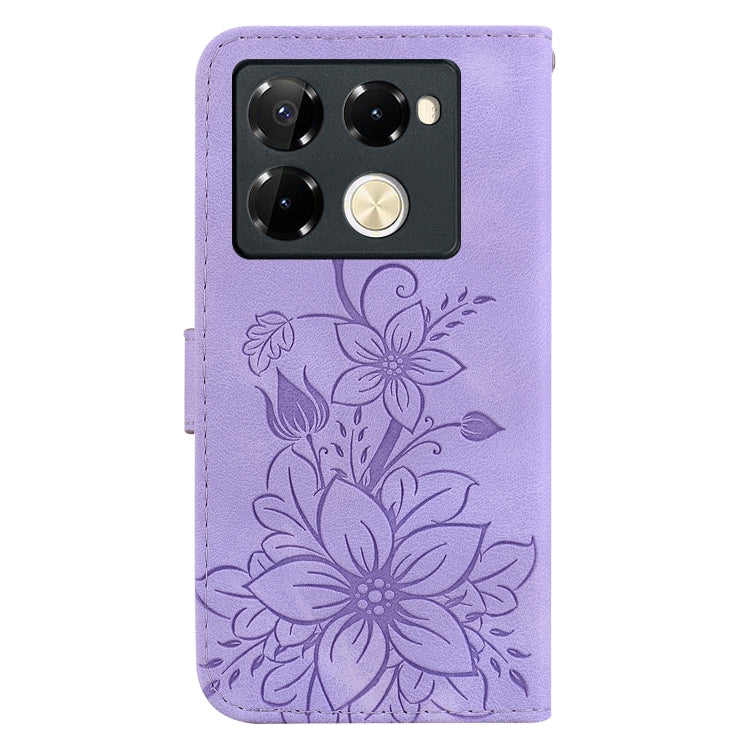 For Infinix Note 40 Pro+ 5G Lily Embossed Leather Phone Case