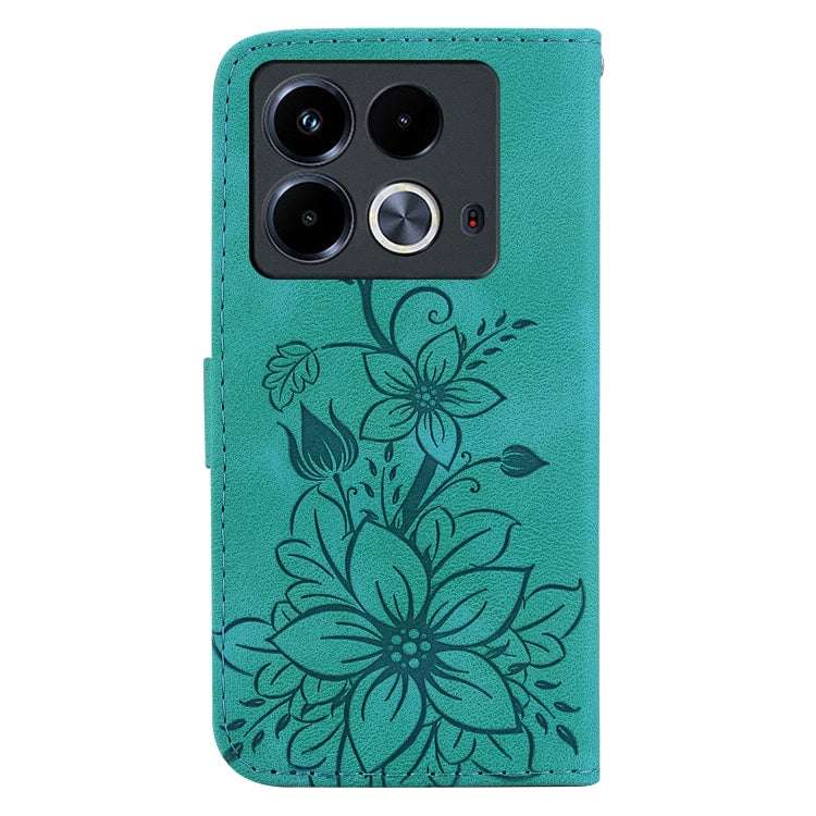 For Infinix Note 40 4G Lily Embossed Leather Phone Case