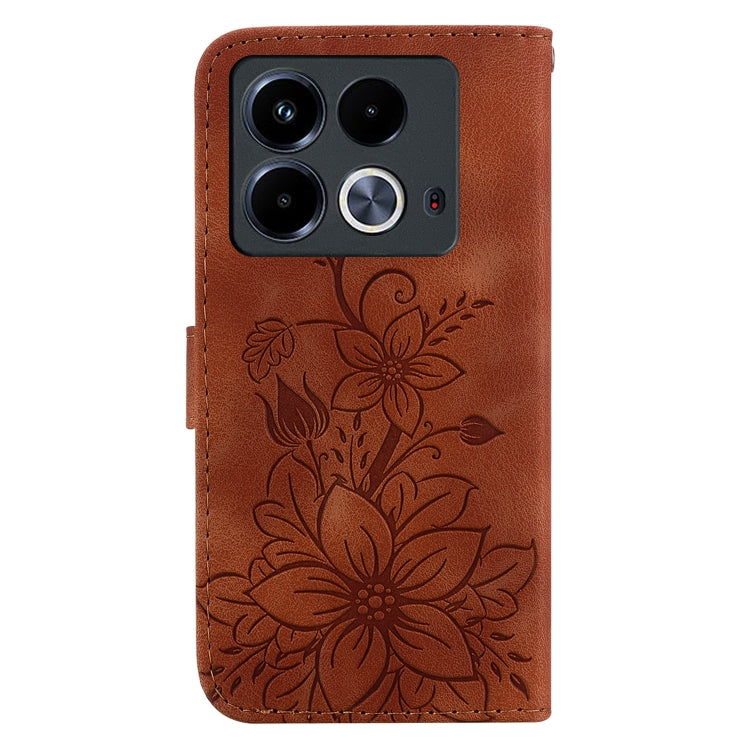 For Infinix Note 40 4G Lily Embossed Leather Phone Case
