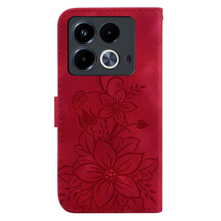 For Infinix Note 40 4G Lily Embossed Leather Phone Case