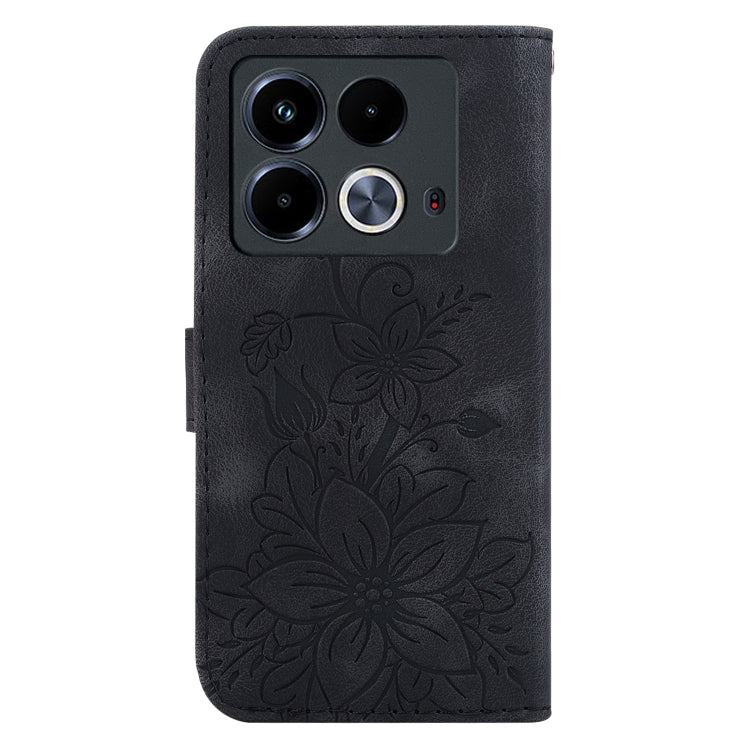 For Infinix Note 40 4G Lily Embossed Leather Phone Case