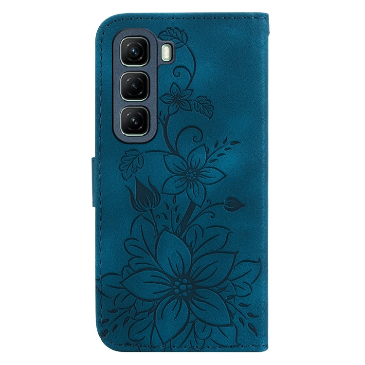 For Infinix Hot 50 4G Lily Embossed Leather Phone Case