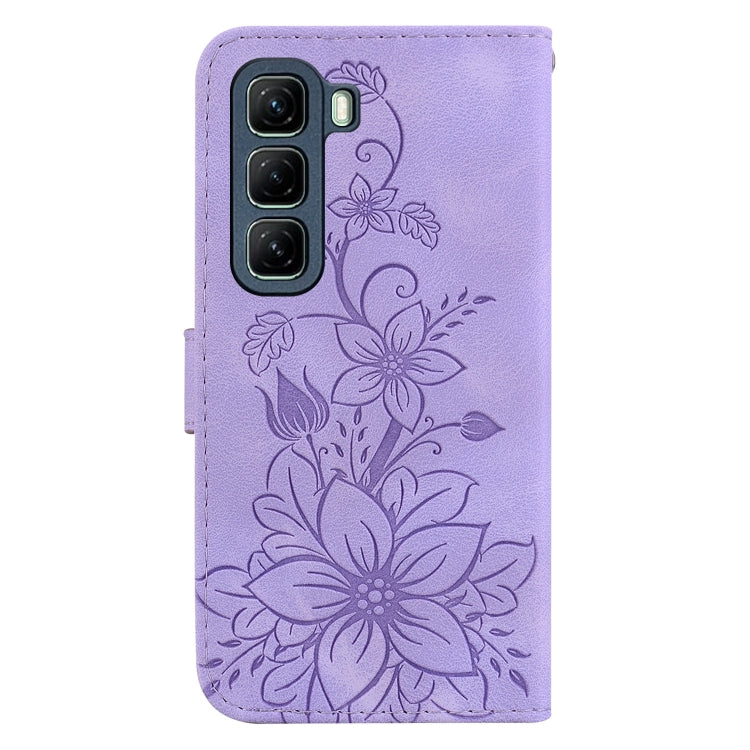 For Infinix Hot 50 5G Lily Embossed Leather Phone Case