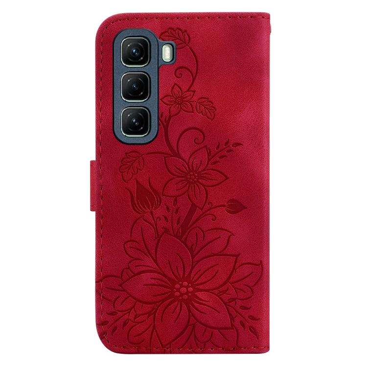 For Infinix Hot 50 5G Lily Embossed Leather Phone Case