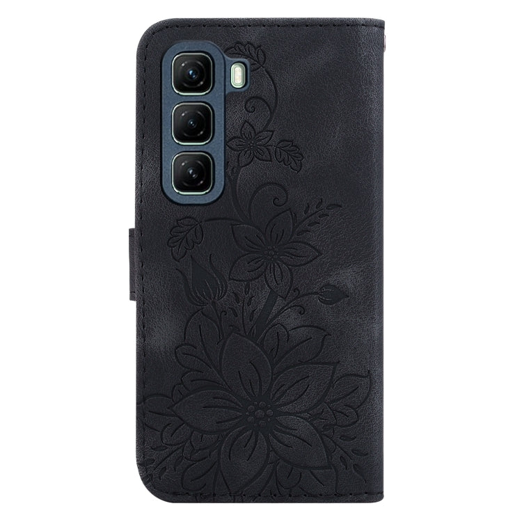 For Infinix Hot 50 5G Lily Embossed Leather Phone Case