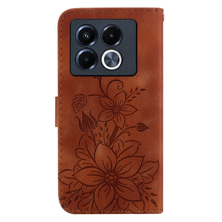 For Infinix Note 40 5G Lily Embossed Leather Phone Case