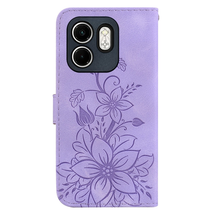 For Infinix Hot 50i / Smart 9 Lily Embossed Leather Phone Case