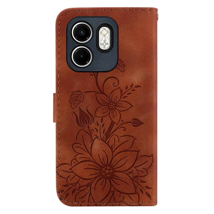 For Infinix Hot 50i / Smart 9 Lily Embossed Leather Phone Case