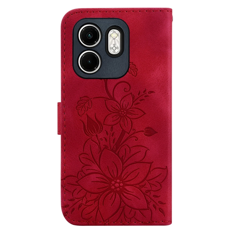 For Infinix Hot 50i / Smart 9 Lily Embossed Leather Phone Case