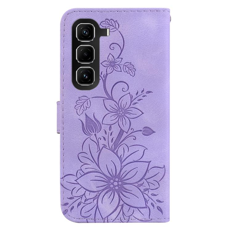 For Infinix Hot 50 Pro 4G Lily Embossed Leather Phone Case