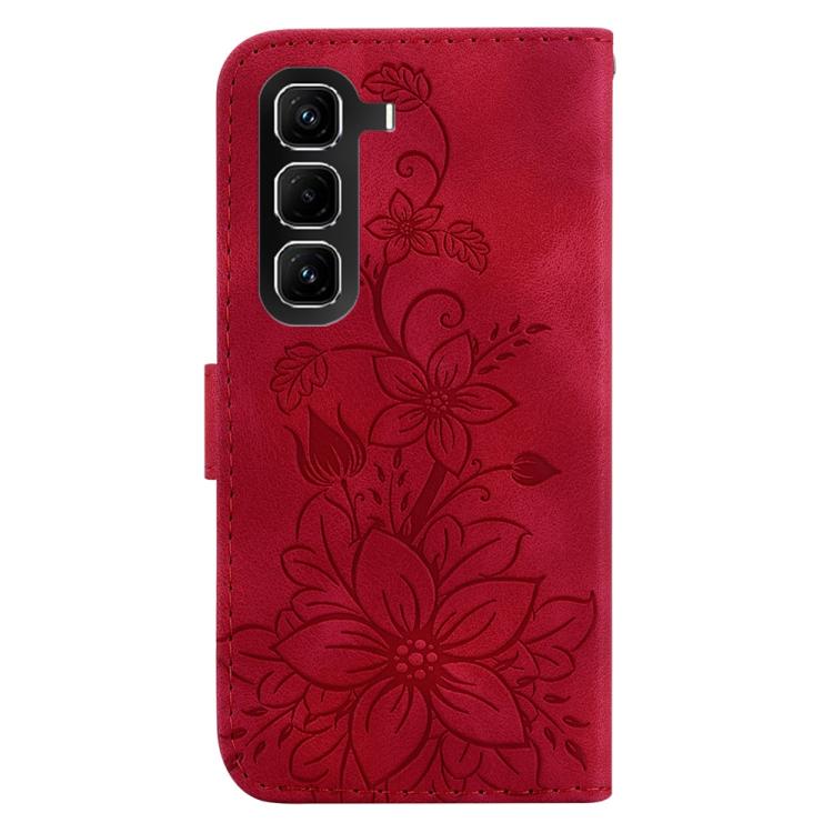 For Infinix Hot 50 Pro 4G Lily Embossed Leather Phone Case
