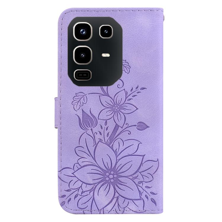 For Infinix Note 50 4G / Note 50 Pro 4G Lily Embossed Leather Phone Case