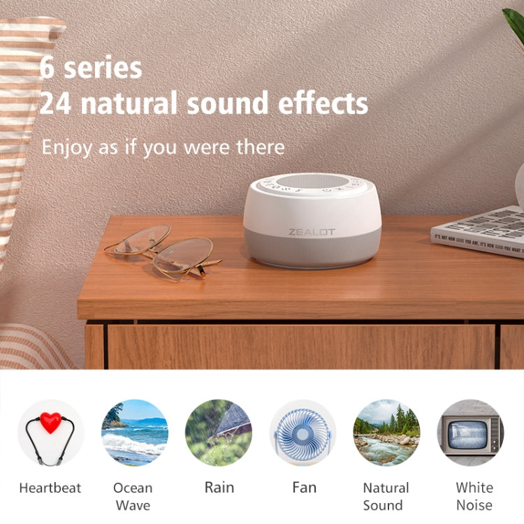 Zealot Z5 White Noise Wireless Bluetooth Speaker(White)